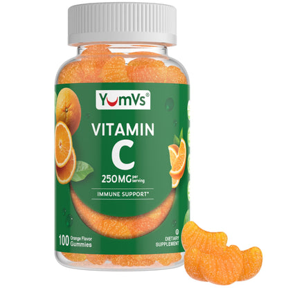 Vitamin C Gummies for Adults – 250 mg Orange Flavor | YumVs VIT C Gummies