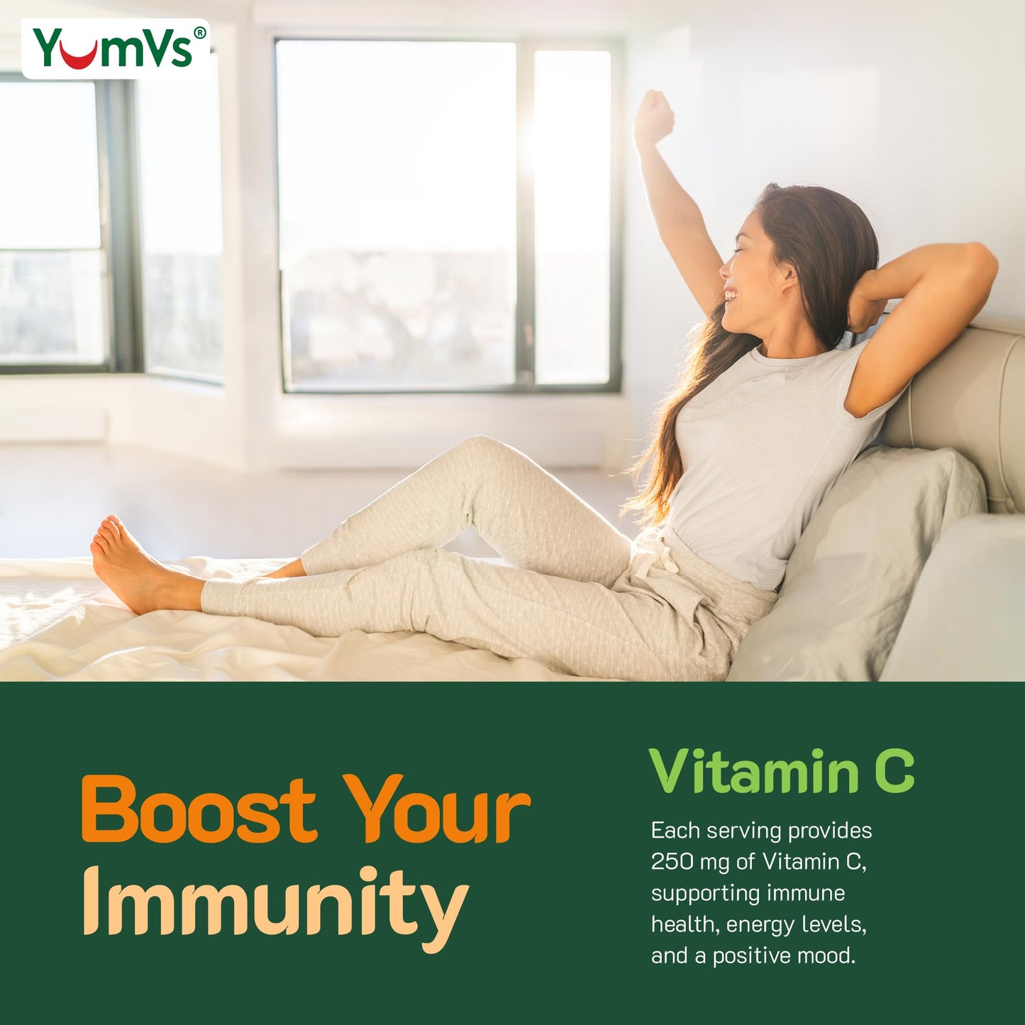 Vitamin C Gummies for Adults – 250 mg Orange Flavor | YumVs VIT C Gummies