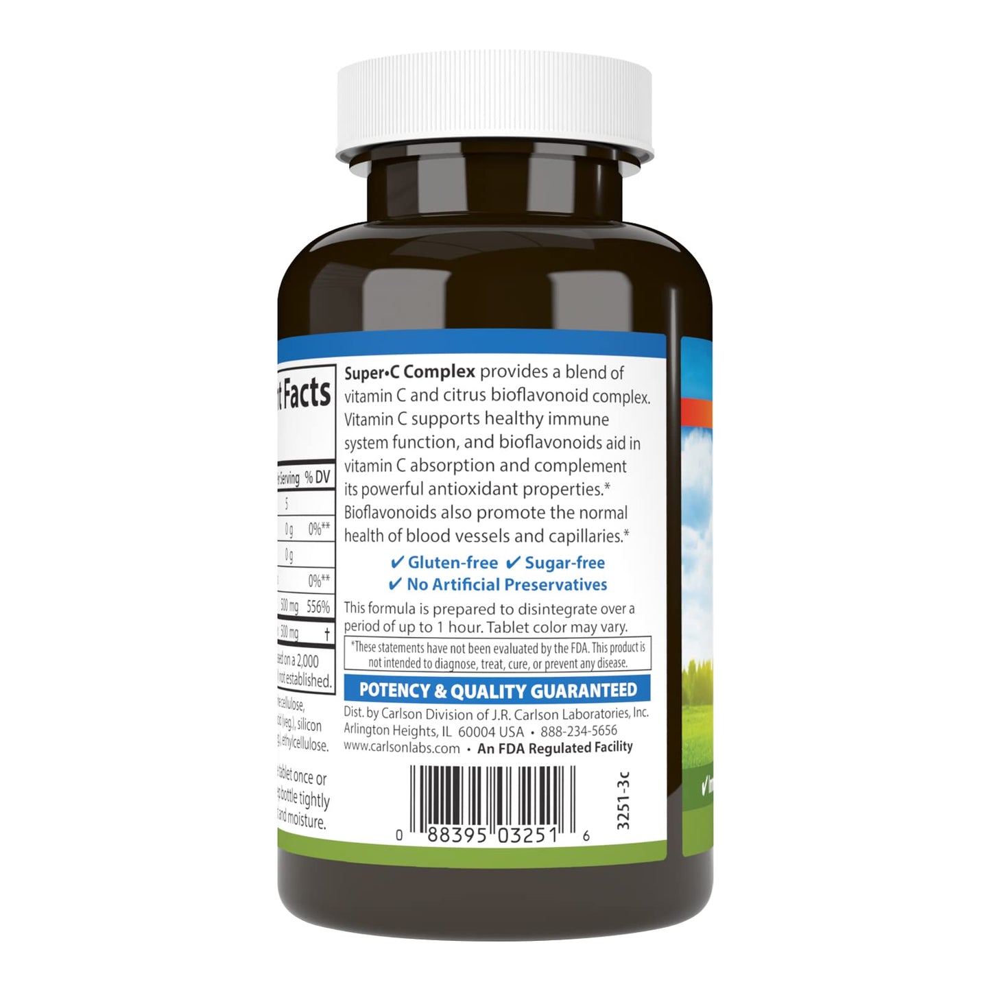 Carlson Super-C Complex Vitamin C + Bioflavonoids – Immune Support | 100 Vegetarian Tablets