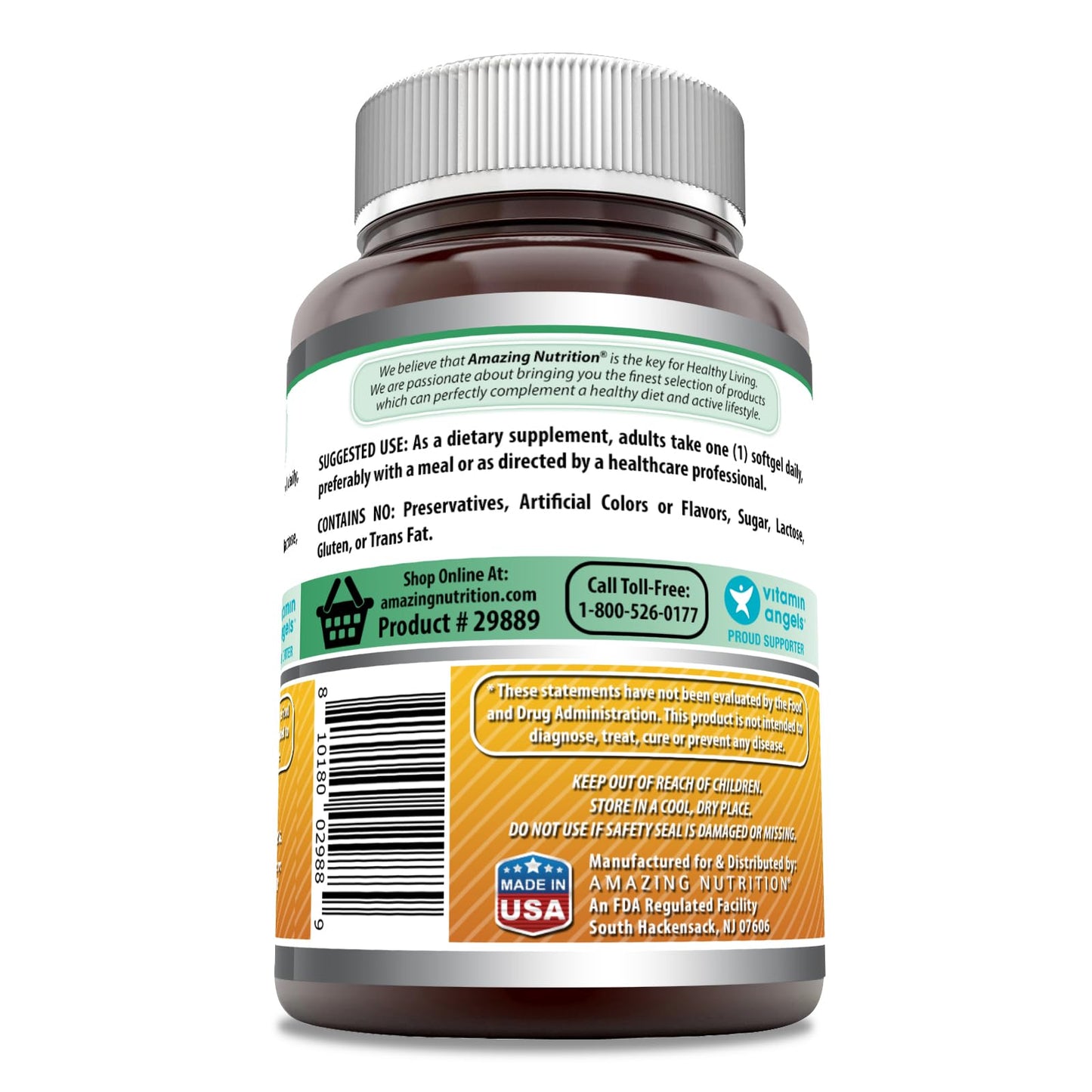 Amazing Formulas Vitamin D3 5000 IU in Coconut Oil – 360 Softgels – Non-GMO, Gluten-Free, Made in USA