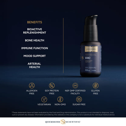 Quicksilver Scientific Nanoemulsified D3K2 — Liposomal Vitamin D3 + K2 MK7