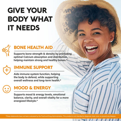 Vitamin D3 K2 10000 IU + MK-7 120 mcg | Immune, Bone & Mood Support | Made in USA | 240 Capsules