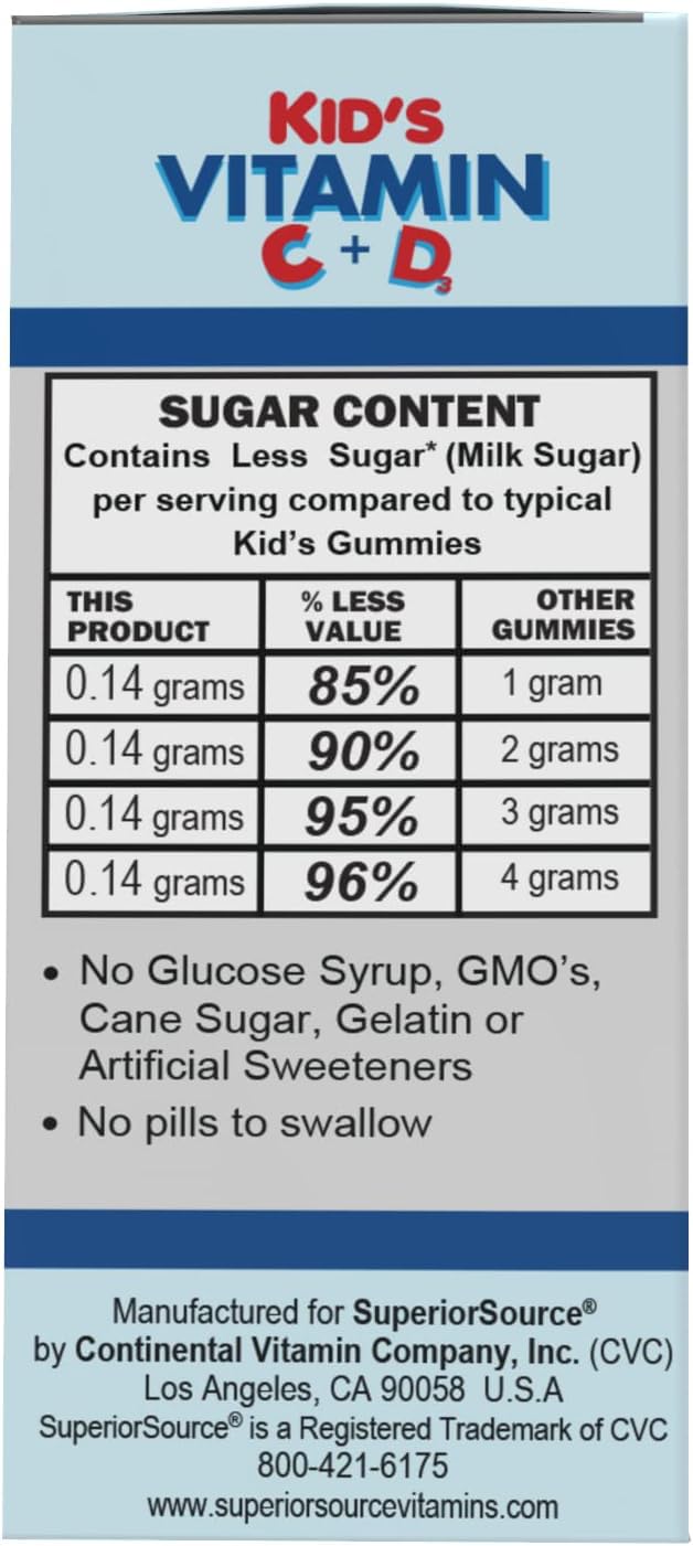 Superior Source Kid's Vitamin C & D3 Clean Melts – Immune Support for Kids