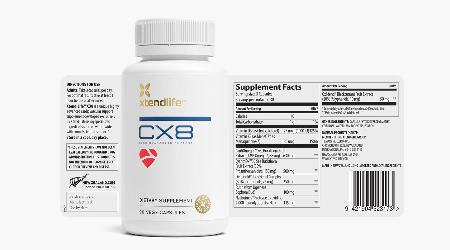 Xtendlife CX8 Heart Health Supplement – Cardiovascular & Circulation Support