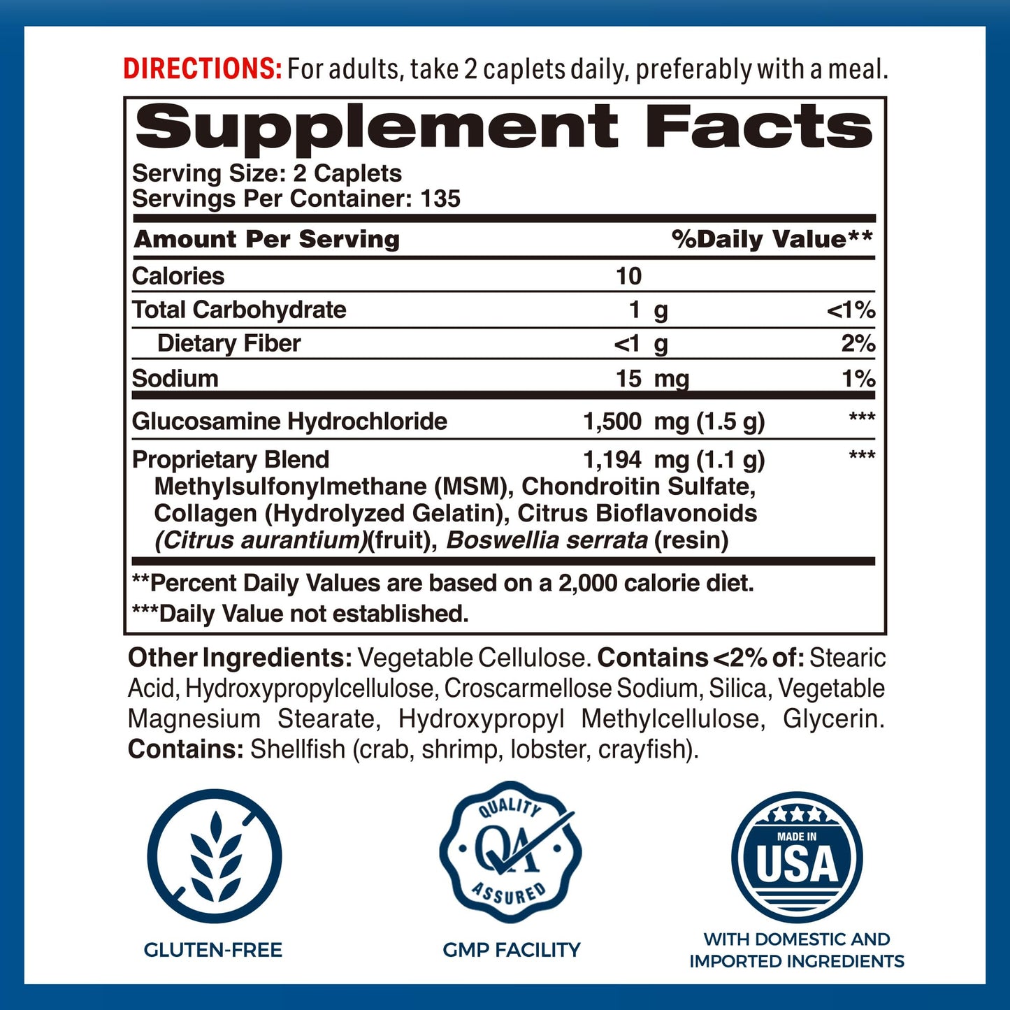 Vitamin World Triple Strength Joint Mover – Glucosamine, Chondroitin, MSM + Collagen & Boswellia – 270 Caplets