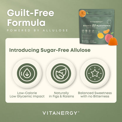 Vitanergy Women’s Multivitamin Gummies – D3 & K2, 60 Ct