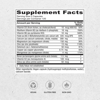 Vitanica OsteoBlend – Bone Support for Vegans | 240 Capsules