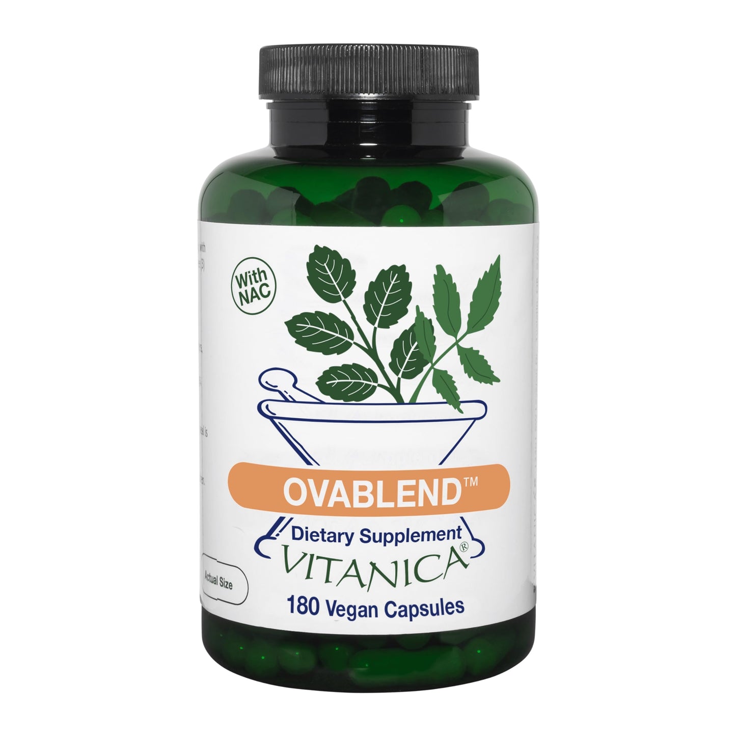Vitanica OvaBlend - Ovarian Health & Hormone Balance for Women - Endocrine Support Supplement with Sarsaparilla Root & NAC - Herbal Dietary Supplement for Women - Pro Logo - 180 Vegan Caps