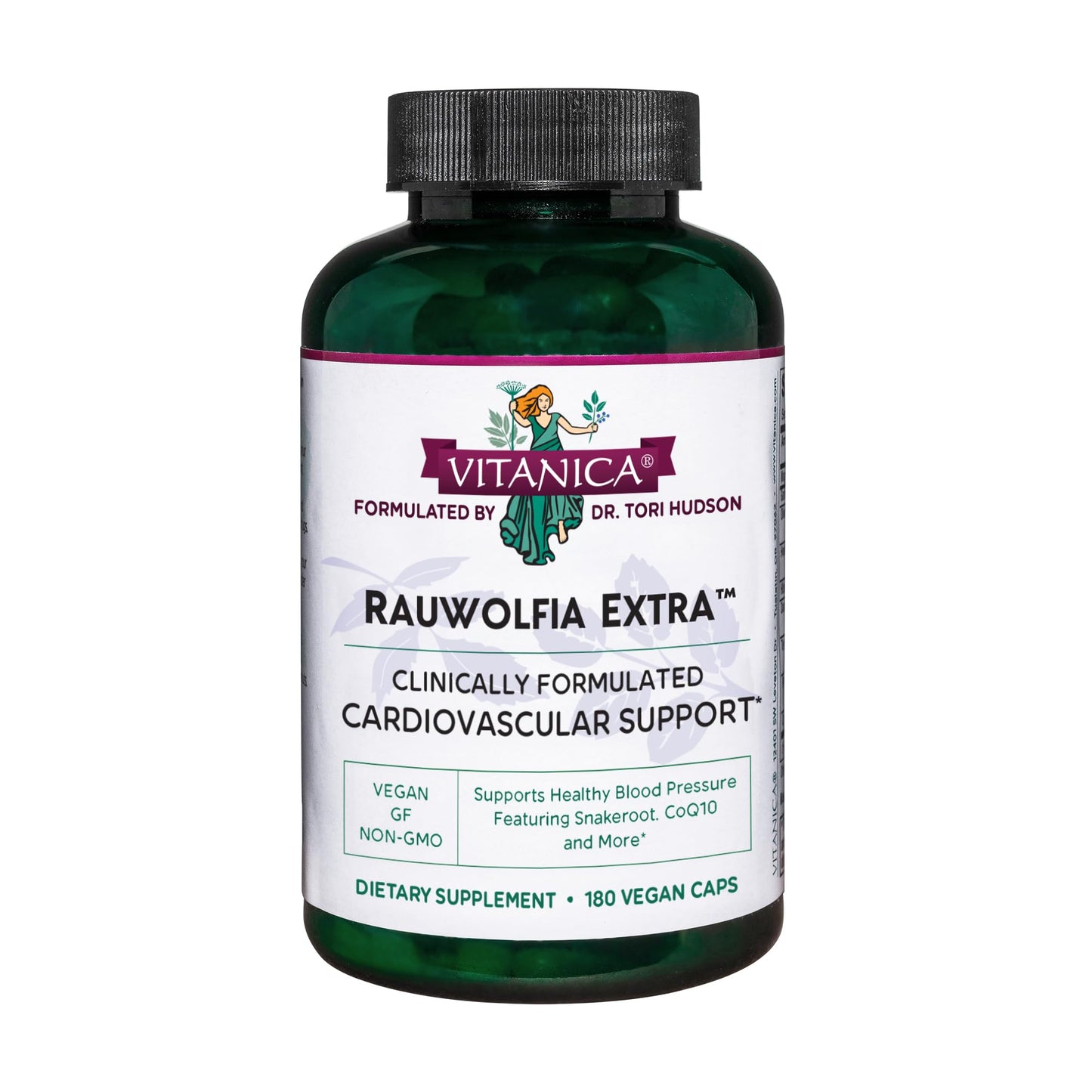 Vitanica Rauwolfia Extra - Heart Health Support with CoQ10 & Magnesium | 180 Vegan Caps