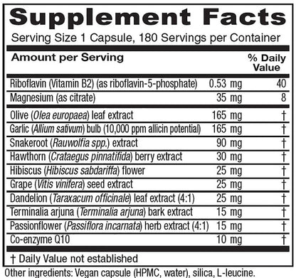 Vitanica Rauwolfia Extra - Heart Health Support with CoQ10 & Magnesium | 180 Vegan Caps