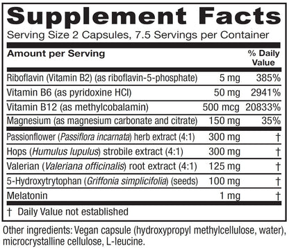 Vitanica SleepBlend – Sleep & Relaxation Support for Women | Melatonin, Valerian Root, Vitamin B2 & B12, Magnesium | 15 Vegan Caps