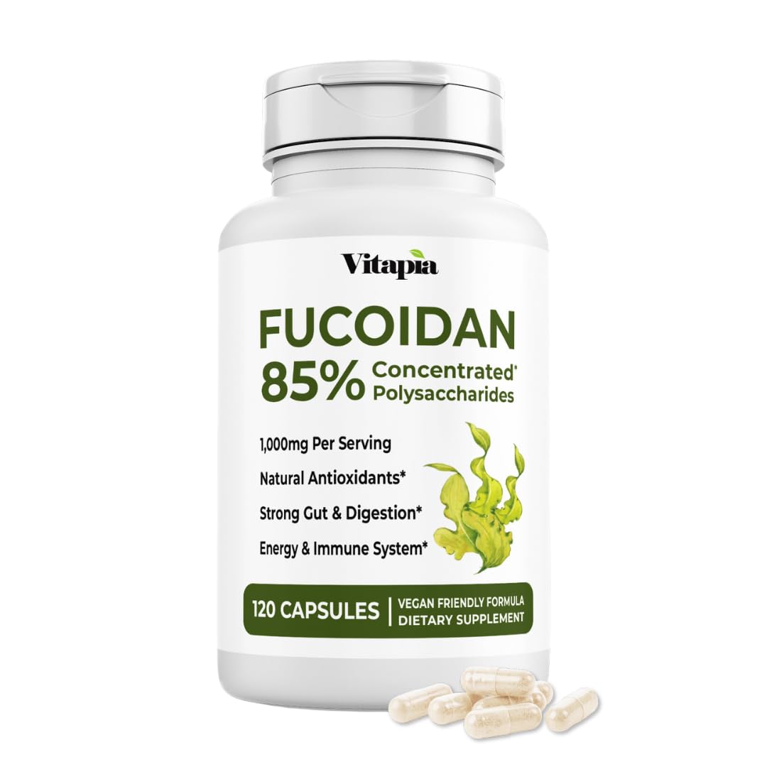 Vitapia Fucoidan 85% - 1000mg Per Serving | 120 Veggie Capsules | Immune & Digestive Support
