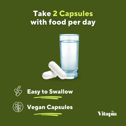 Vitapia Fucoidan 85% - 1000mg Per Serving | 120 Veggie Capsules | Immune & Digestive Support