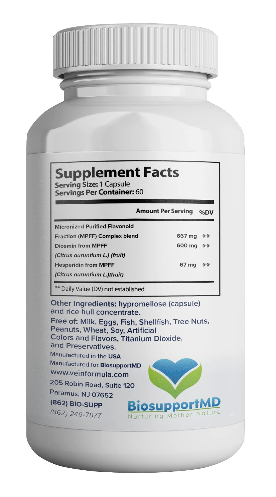 VITASUPPORTMD Vein Formula – 60 Capsule Leg Vein Health & Circulation Supplement