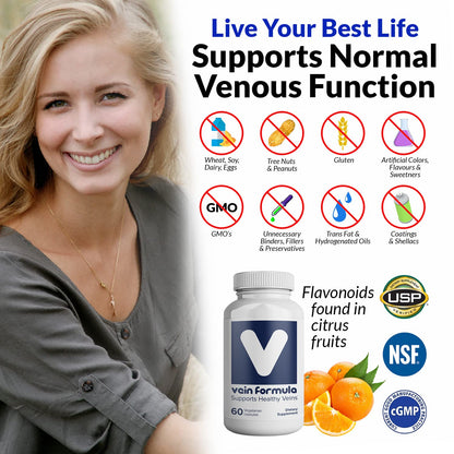 VITASUPPORTMD Vein Formula – 60 Capsule Leg Vein Health & Circulation Supplement