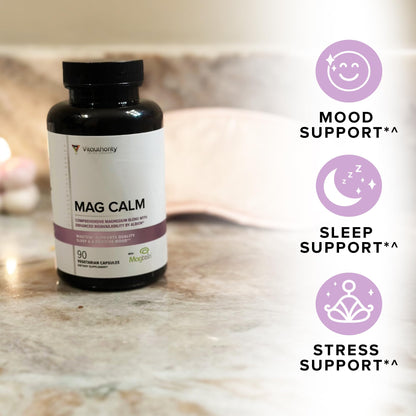 Vitauthority Magnesium L-Threonate Biglycenate Chelate Blend with GABA & L-Theanine Sleep Support - 90 Capsules (30 Servings)