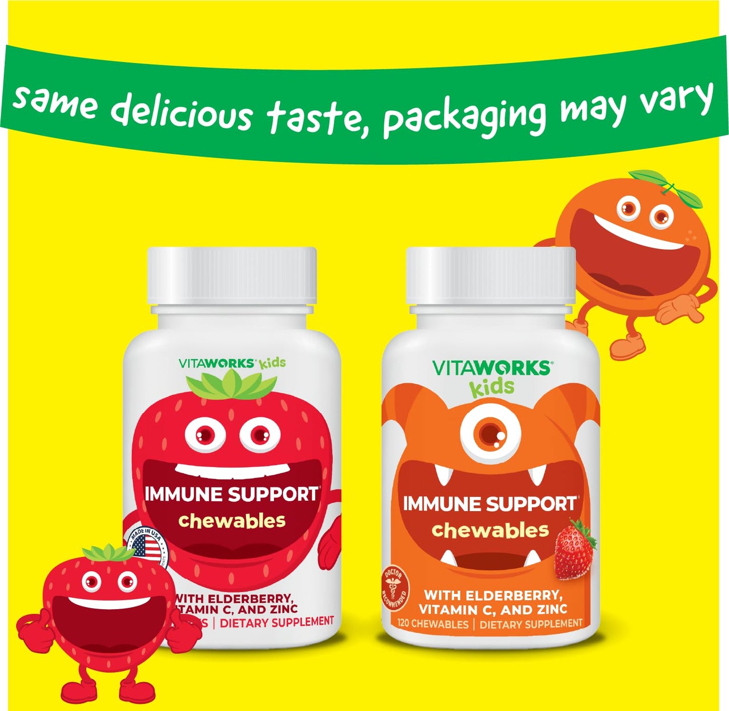 VitaWorks Kids Elderberry with Zinc & Vitamin C - Immune Support Chewables