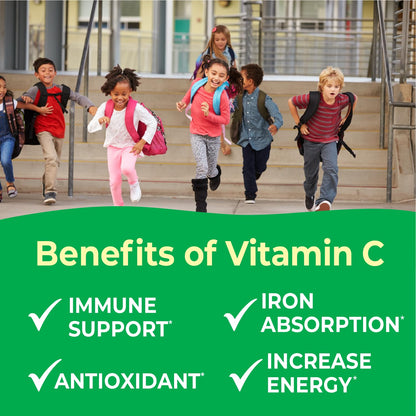 VitaWorks Kids Vitamin C Chewables – 250 mg Orange Flavor | 120 Chewables | Vegan & Gluten Free