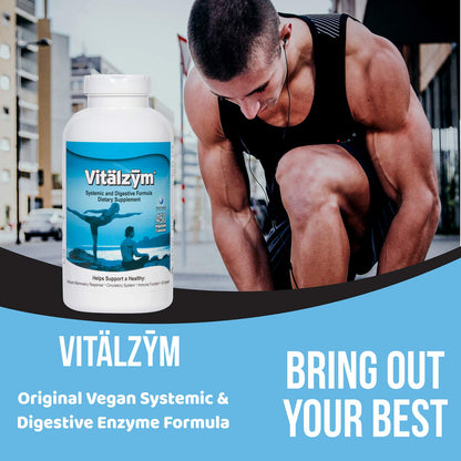 VITÄLZYM Original Proteolytic Systemic Enzyme Formula – Serrapeptase Source | Immune & Joint Support | 450 Capsules