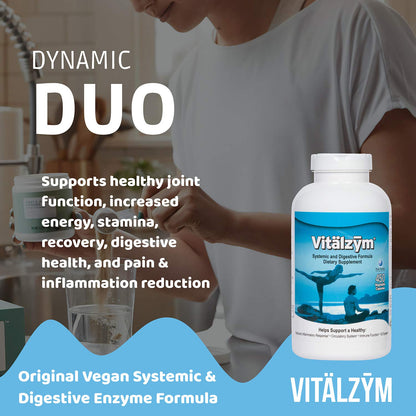 VITÄLZYM Original Proteolytic Systemic Enzyme Formula – Serrapeptase Source | Immune & Joint Support | 450 Capsules