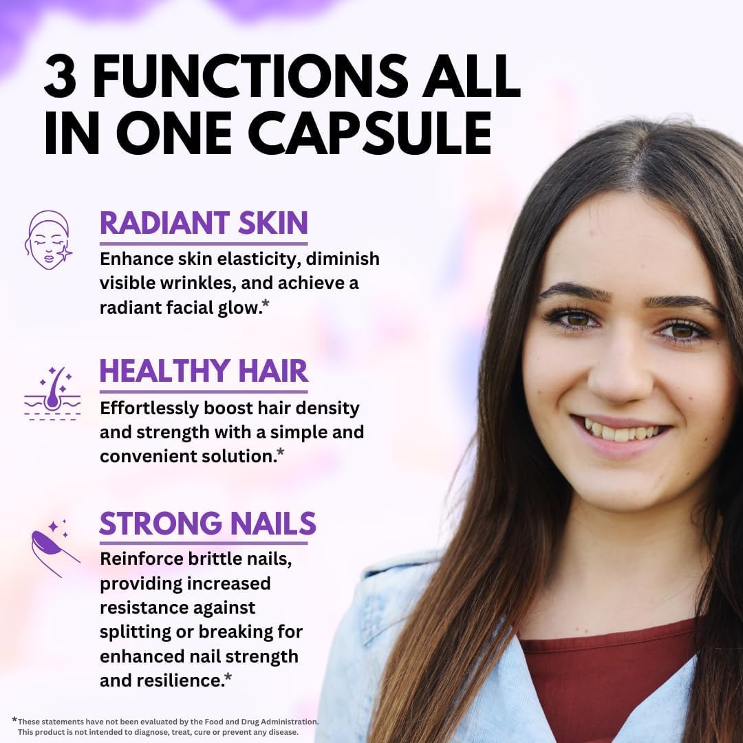 Vitboost Biotin with Hyaluronic Acid, Collagen & Keratin – 25000 mcg Hair Growth Vitamins for Men & Women – 120 Capsules – USA Made