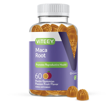 Viteey Black Maca Root Gummies – Energy, Mood & Hormonal Balance (60 Count) | Vegan & Gluten Free