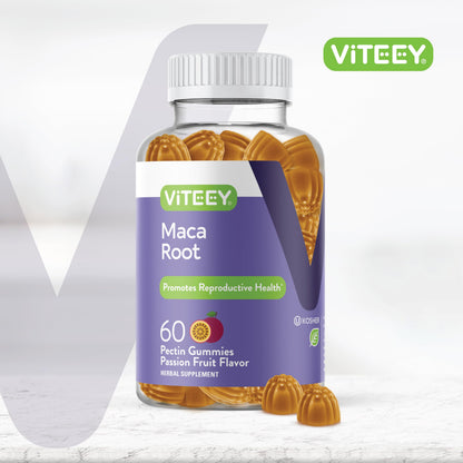 Viteey Black Maca Root Gummies – Energy, Mood & Hormonal Balance (60 Count) | Vegan & Gluten Free