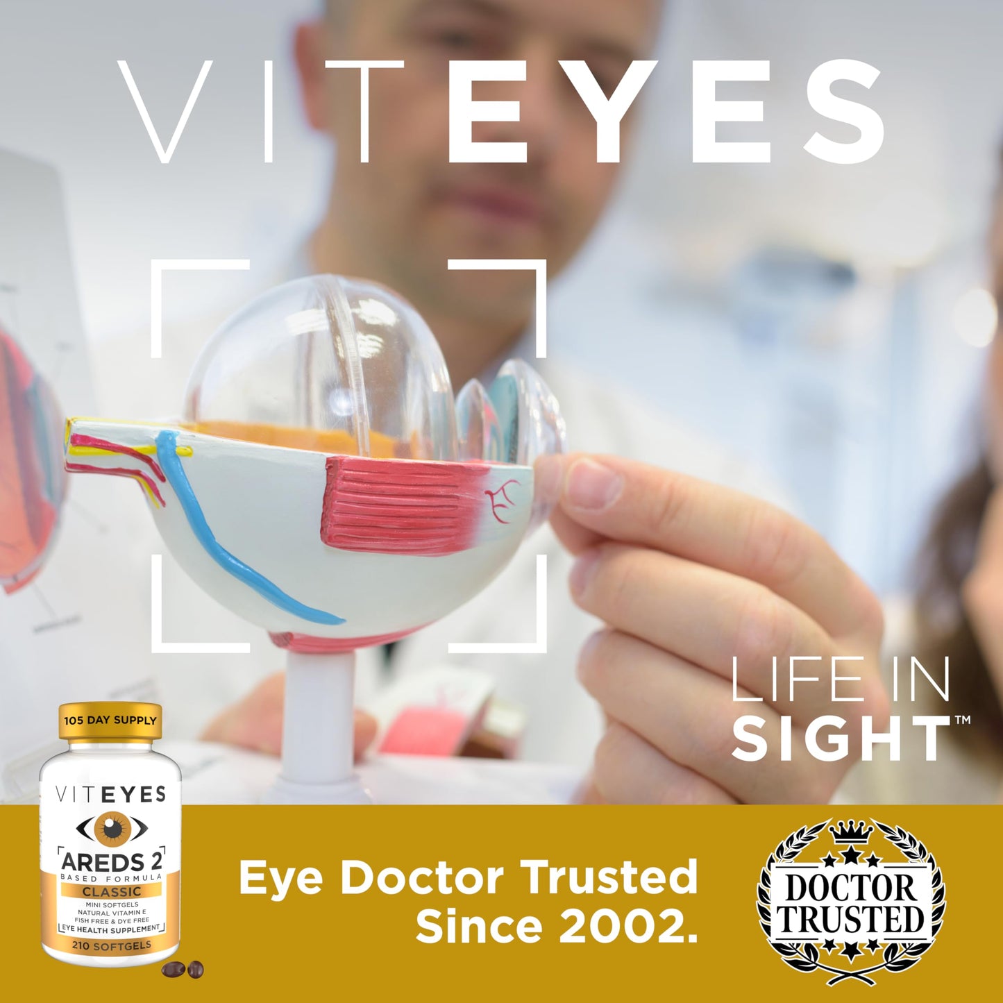 Viteyes AREDS 2 Classic Macular Health Softgels – Low Zinc, Beta-Carotene Free, 210 Softgels