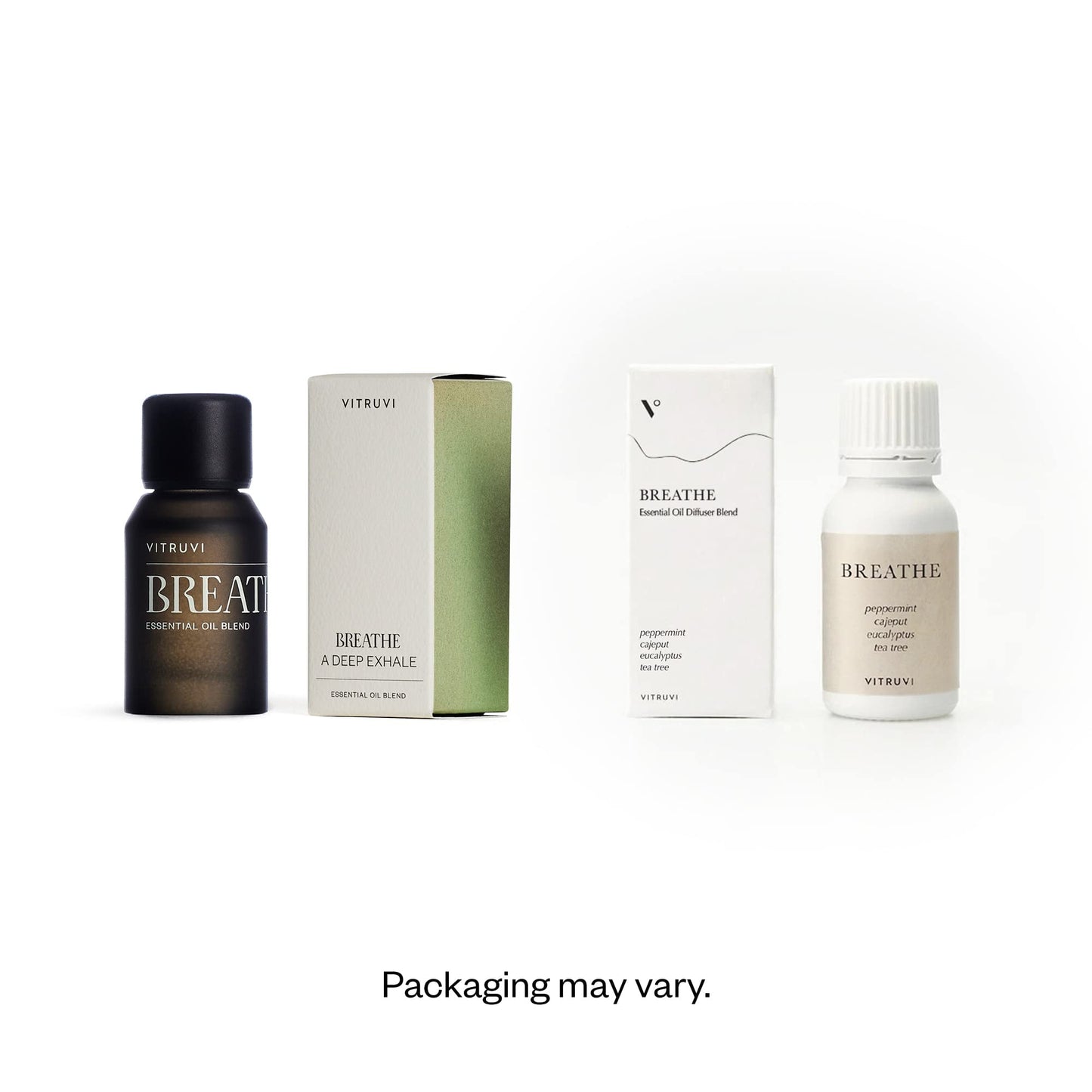 Vitruvi Breathe Minty Cooling Essential Oil Blend - Peppermint, Cajeput & Eucalyptus (0.5 oz)