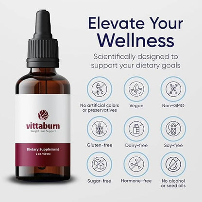 Vittaburn 3 Pack | All-Natural Weight Loss Drops – Boost Metabolism & Control Cravings