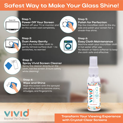 VividVision myclean Lens Cleaning Solution Spray – No Detergent, No Foam – 50 ml Pack of 3 for Glasses, Screens & Cameras
