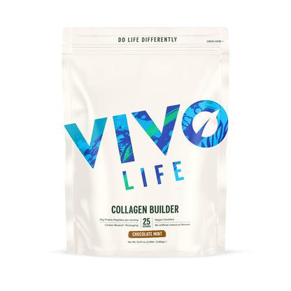 Vivo Life Plant Protein Collagen Builder – Vegan, 25g, Chocolate Mint