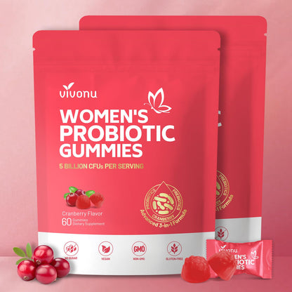 VivoNu Viginal Probiotic for Women – 60 Gummies for Feminine Balance, 100 Billion CFU Blend