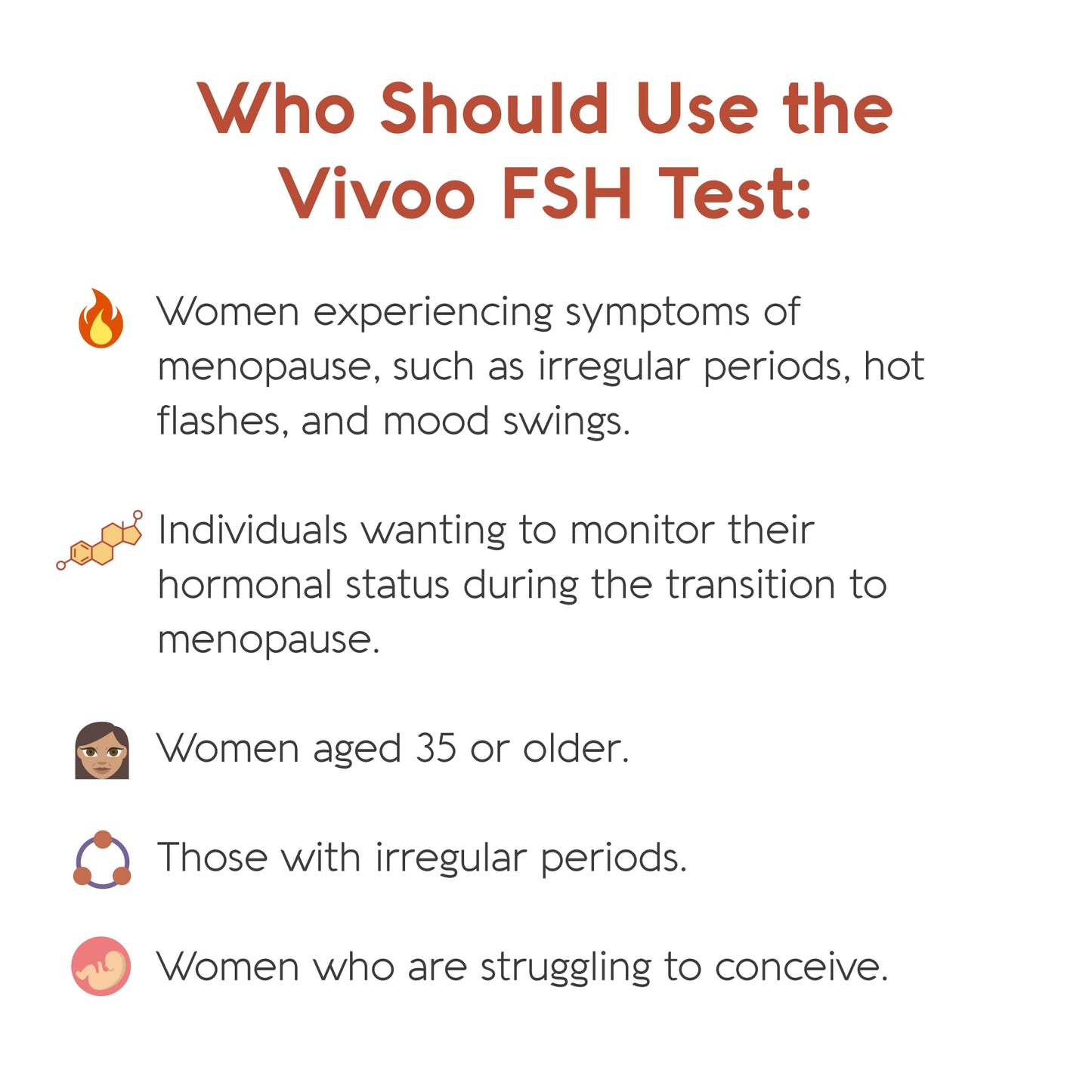 Vivoo Fertility Test – At-Home FSH Kit with 10 Strips & 10 Urine Collectors