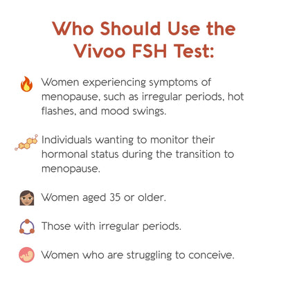Vivoo Fertility Test – At-Home FSH Kit with 10 Strips & 10 Urine Collectors