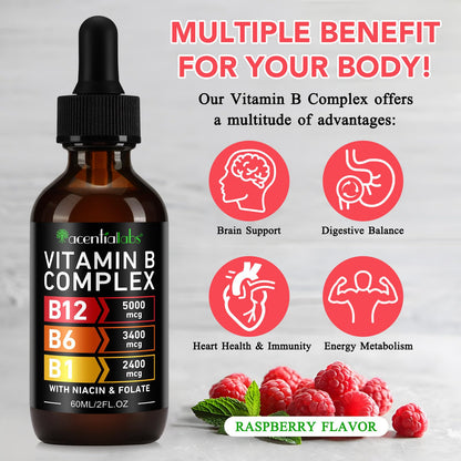 VOGSIG Vitamin B Complex Liquid Drops – Organic B Vitamins for Women, Vegan & Gluten Free