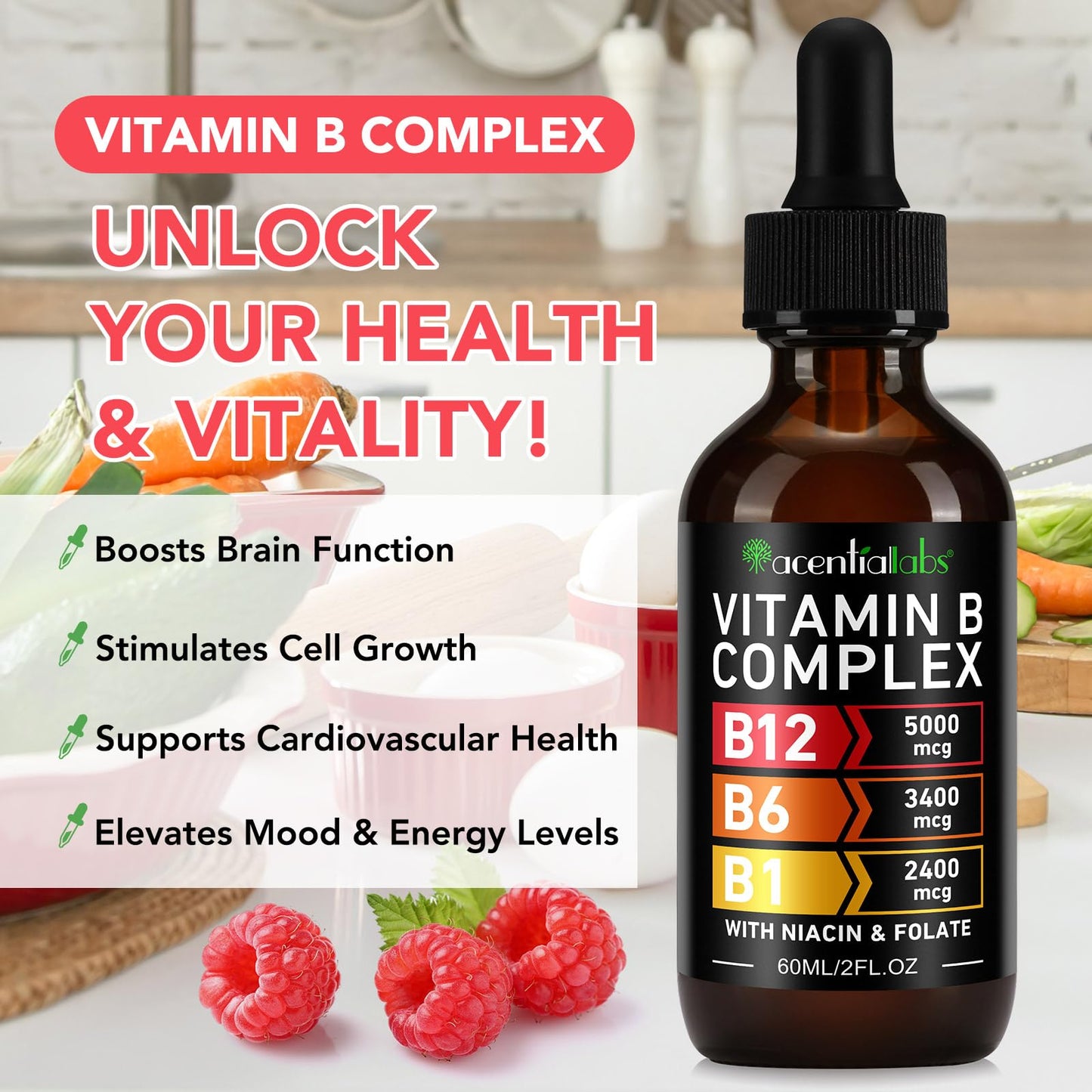 VOGSIG Vitamin B Complex Liquid Drops for Women – Vegan & Gluten-Free