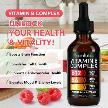 VOGSIG Vitamin B Complex Liquid Drops for Women – Vegan & Gluten-Free