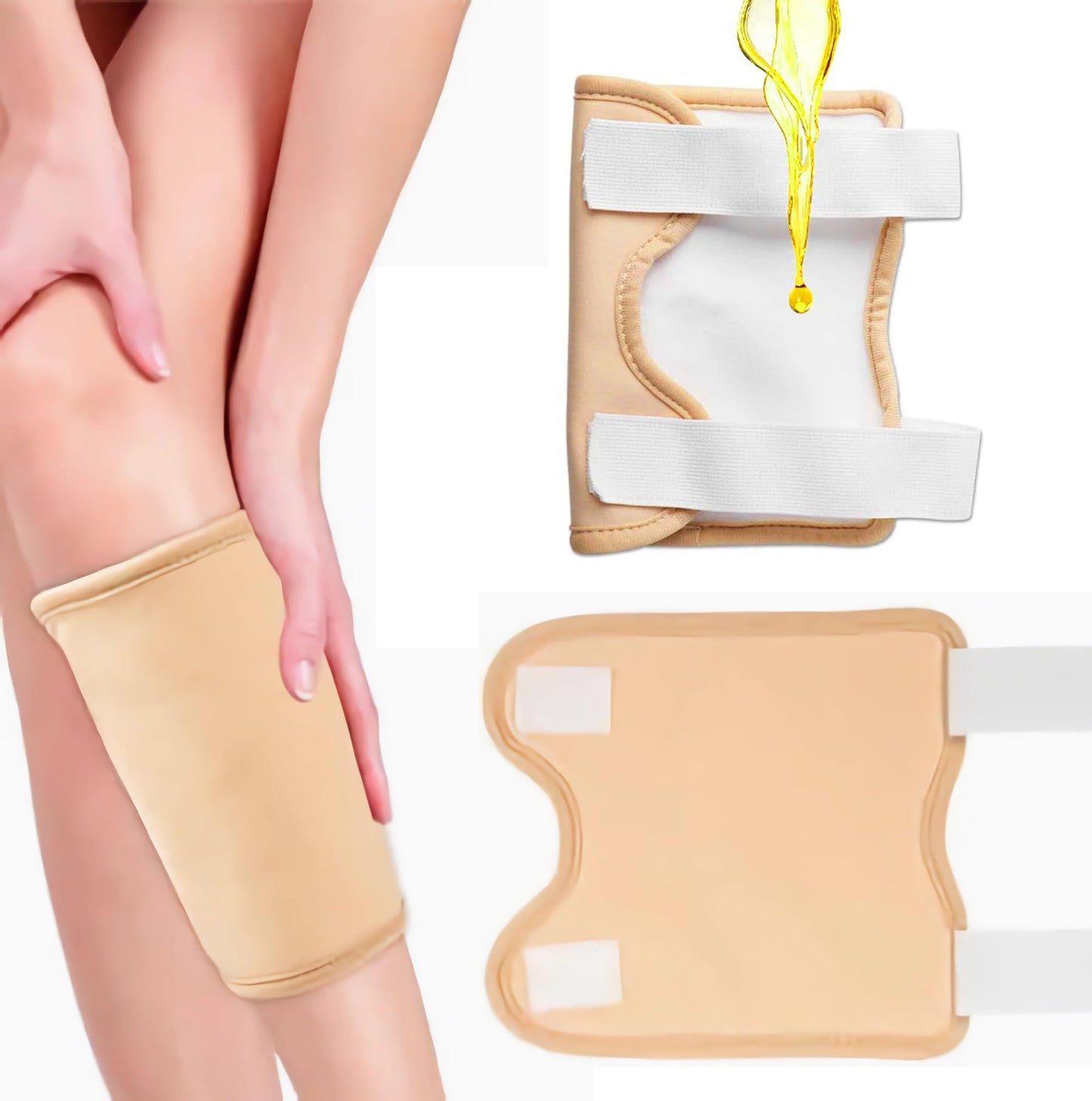 VonTeok 2 Pack Reusable Castor Oil Pack Wraps for Knee, Elbow & Joint Support – Organic Cotton, Adjustable & Waterproof