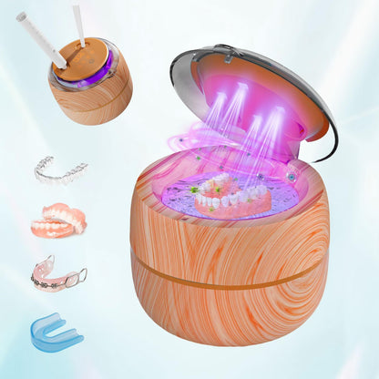 Voraiya Ultrasonic Retainer Cleaner – 360° UV Cleaning, 45kHz Denture & Mouth Guard Cleaner