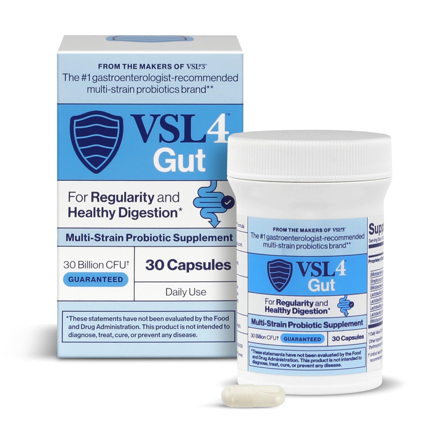 VSL4 Gut Daily Probiotics – 30B CFU, Multi-Strain Digestive Support