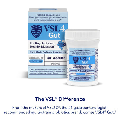 VSL4 Gut Daily Probiotics – 30B CFU, Multi-Strain Digestive Support