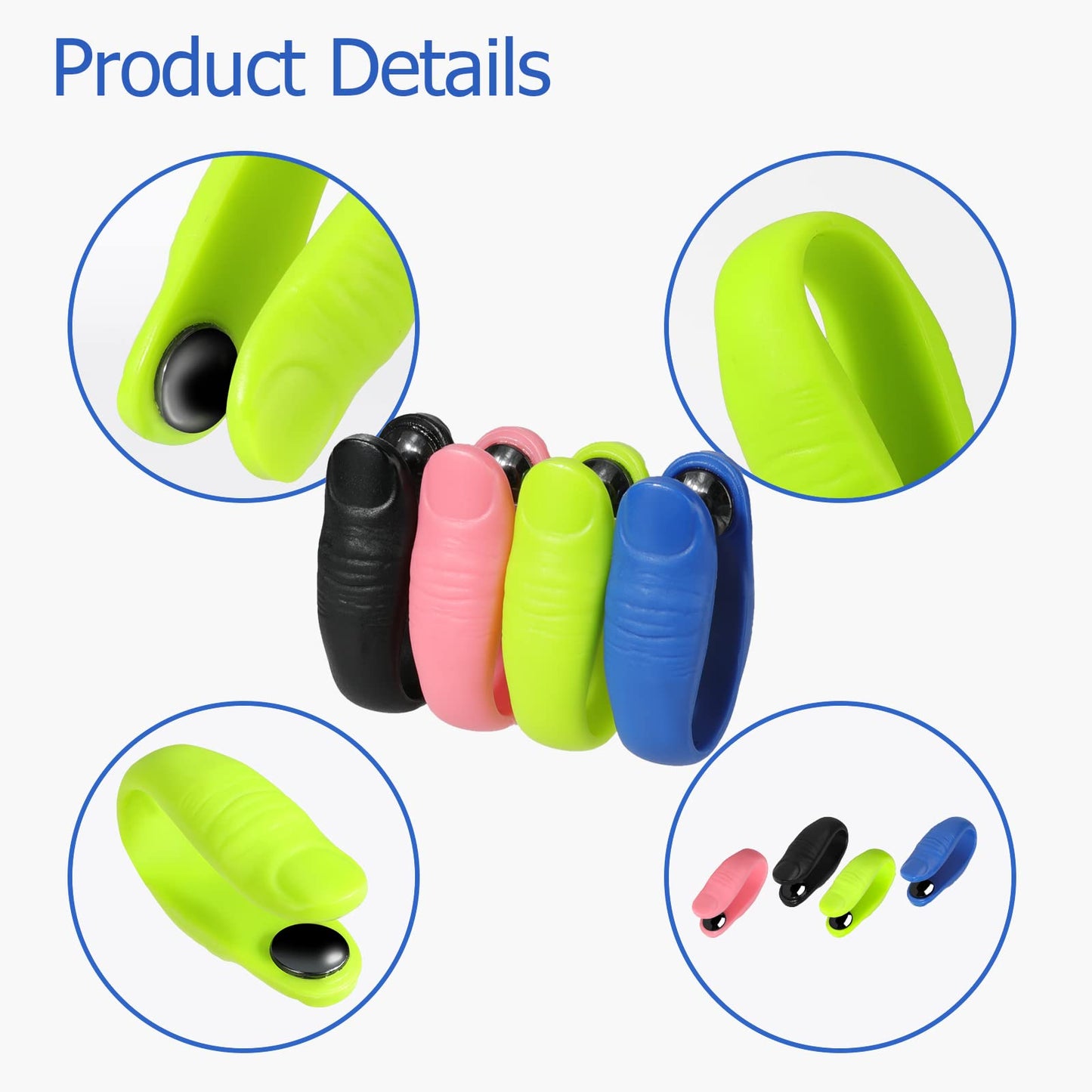 Vspek 8 Pcs Acupressure Hand Clips for Migraine Relief