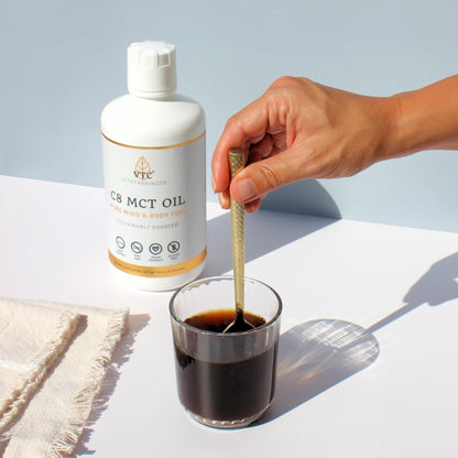 VTC VitaTradingCo. 100% Pure C8 MCT Oil | 128oz, 3X Distilled, Keto & Paleo