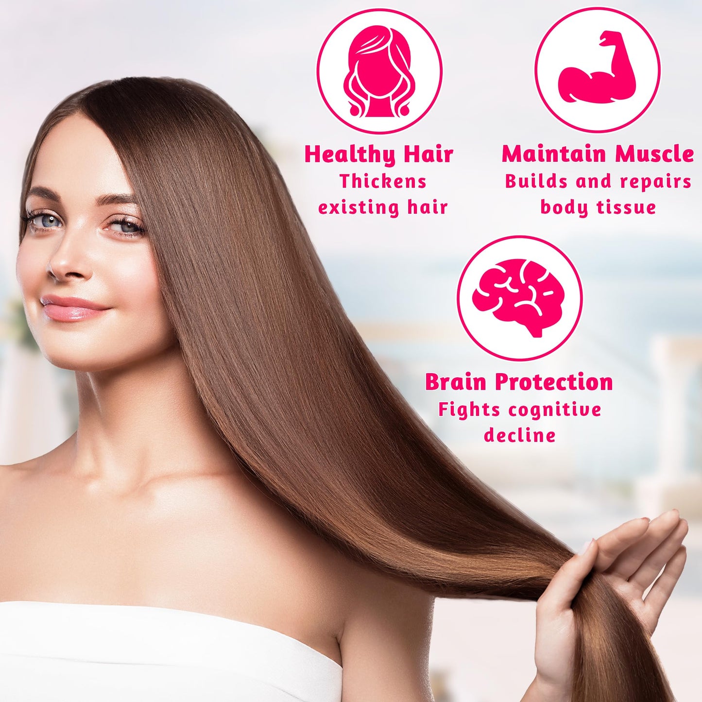VWS Biotin 10,000 mcg with Zinc & Selenium - Hair, Nails & Skin - 120 Vegan Capsules