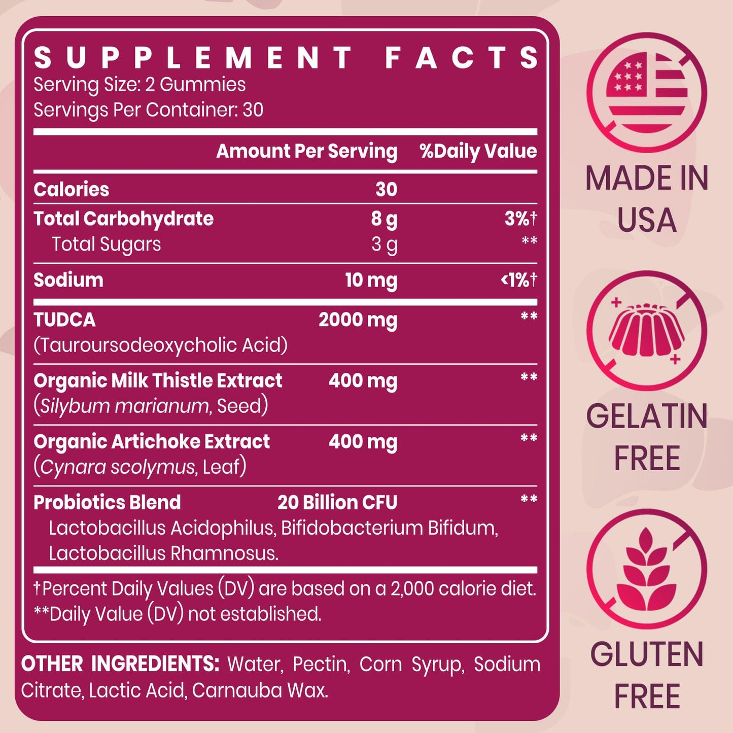 Vylarithonixa Premium TUDCA Gummy Supplement 2000mg - Vegan, 60 Servings