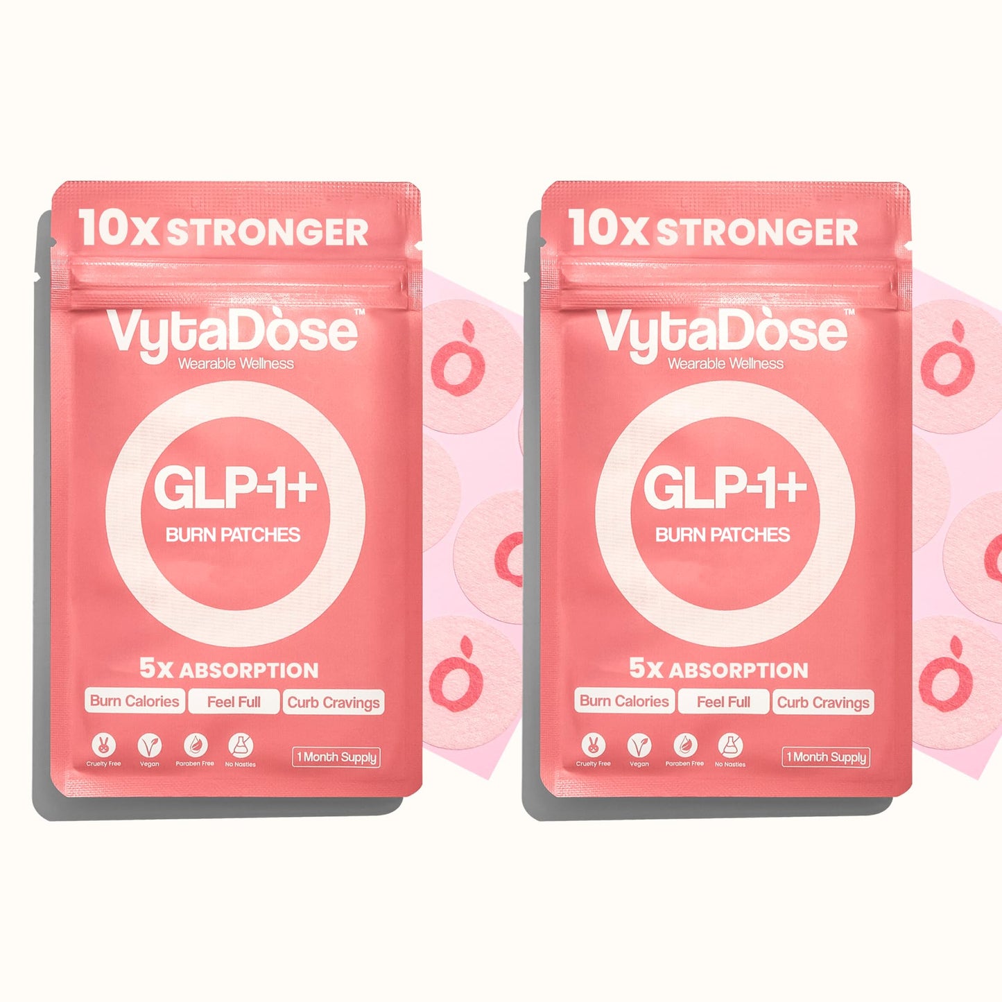 Vytadose GLP1 Patches | 10x Stronger Formula | 12 Hour Extended Hunger Support | Berberine, Pomegranate, Green Tea, L-Glutamine | New & Improved Kind of GLP-1 Patches | 60 Count
