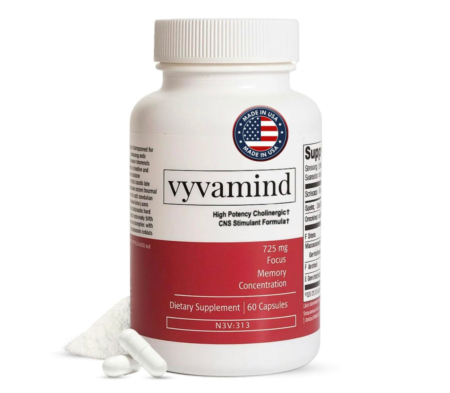 Vyvamind Neurostimulant + Focus Aid — Fast Cognitive Boost, 60 Capsules