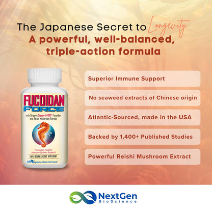 FUCOIDAN FORCE® Advanced Organic Fucoidan Made in USA, Trusted for 15 Years, Used by Medical Professionals