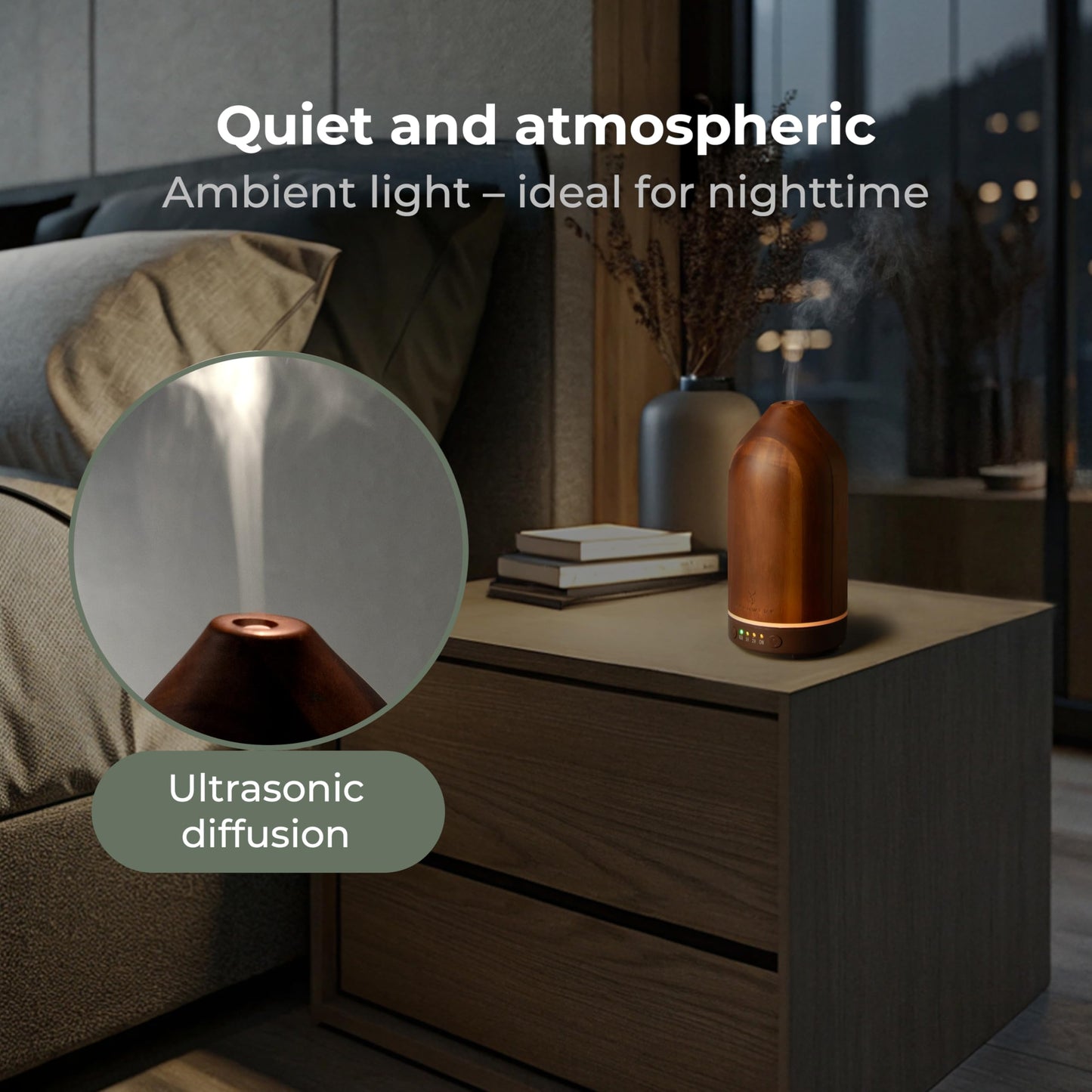 WALDWERK 100ml Acacia Wood Diffuser | Premium Aromatherapy Oil Diffuser for Home